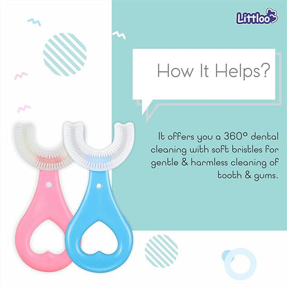 Baby U -Shaped Silicone Manual Tooth Brush With Soft & Elastic Bristles